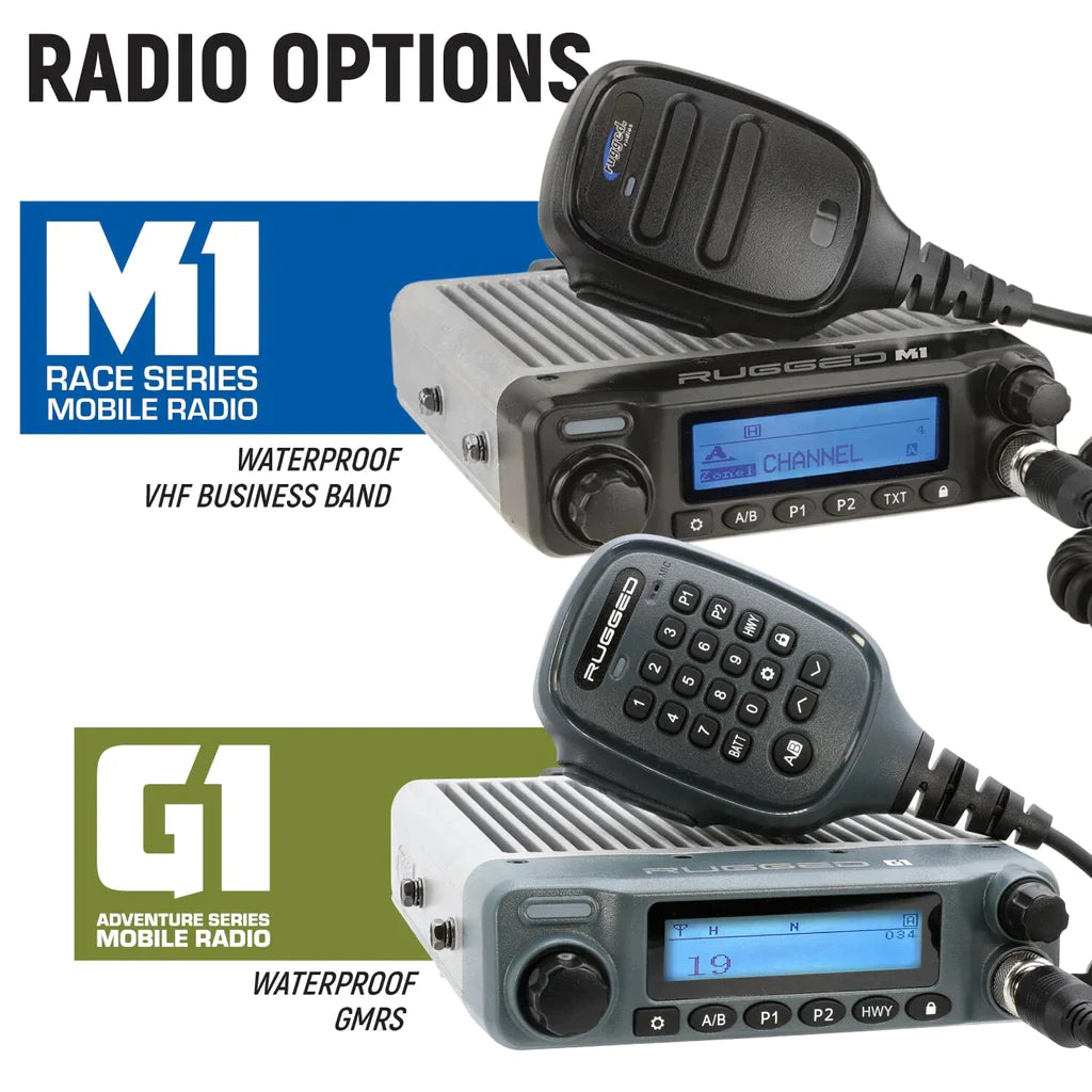 Rugged Radios Yamaha YXZ 1000R Complete Communication Kit with Intercom and 2-Way Radio- 696 Plus Intercom, M1 VHF Business Band Radio