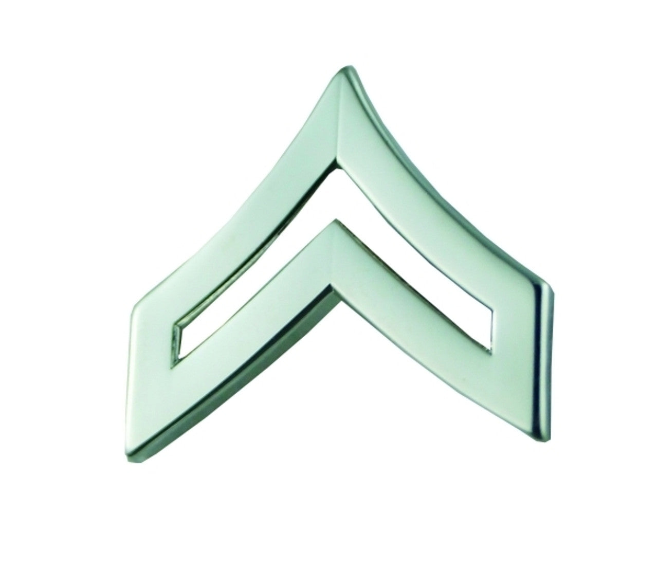 Hero's Pride CPL Chevrons, Tall/Pointy, 2 Posts & Clutch Backs, Pairs, Pointy-3/4" Wide