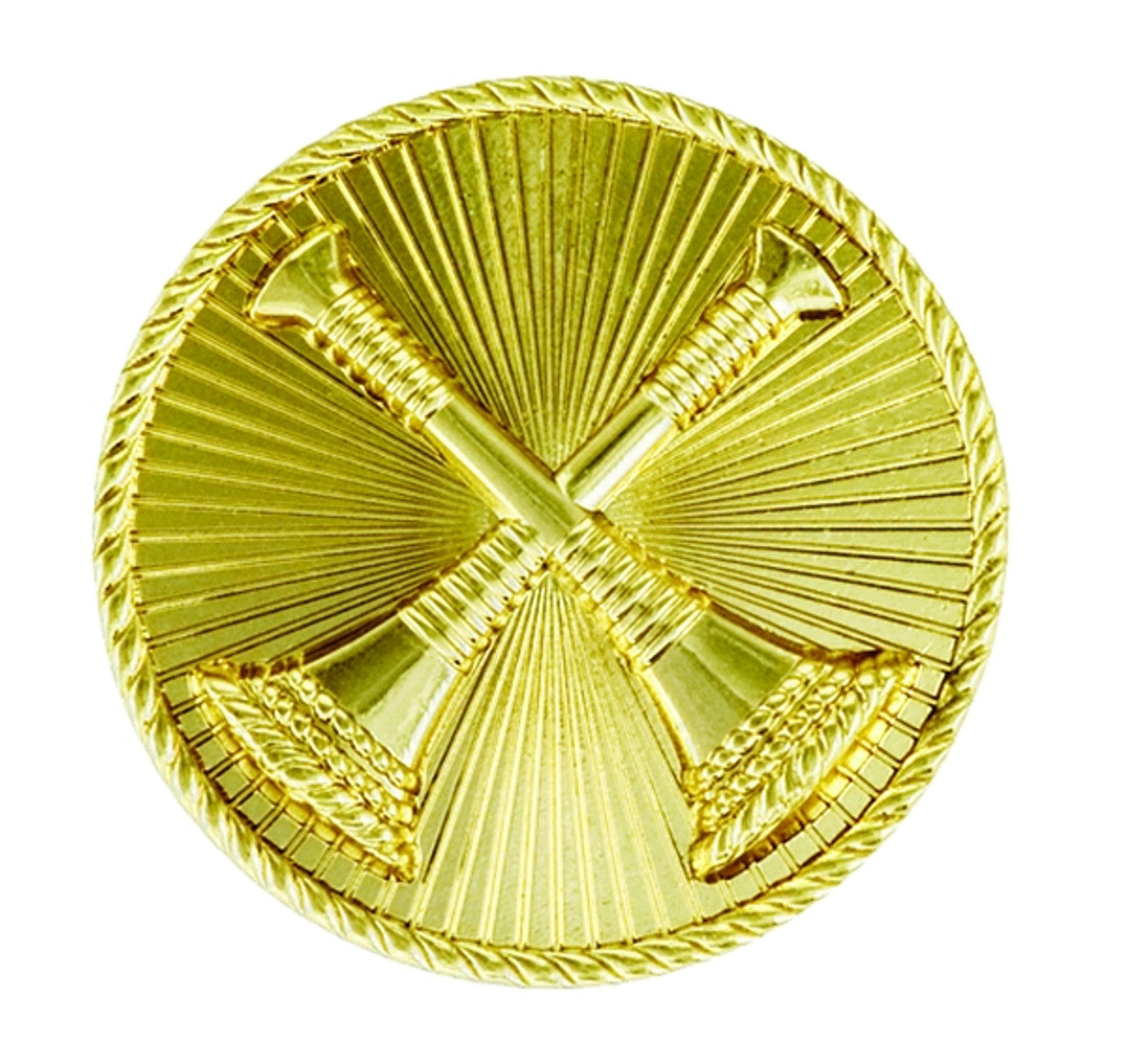Captain, 2 Crossed Bugles, 2 Posts & Clutch Backs, Pairs, 15/16" High