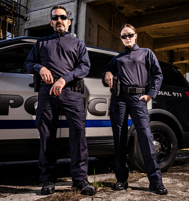 Elbeco UFX™ Bold Long Sleeve Zip Mock Neck Patrol Shirt — UFX™ Tactical Uniforms
