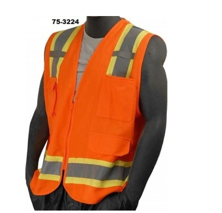 Majestic Orange ANSI CLASS-2 Surveyors Safety Vest