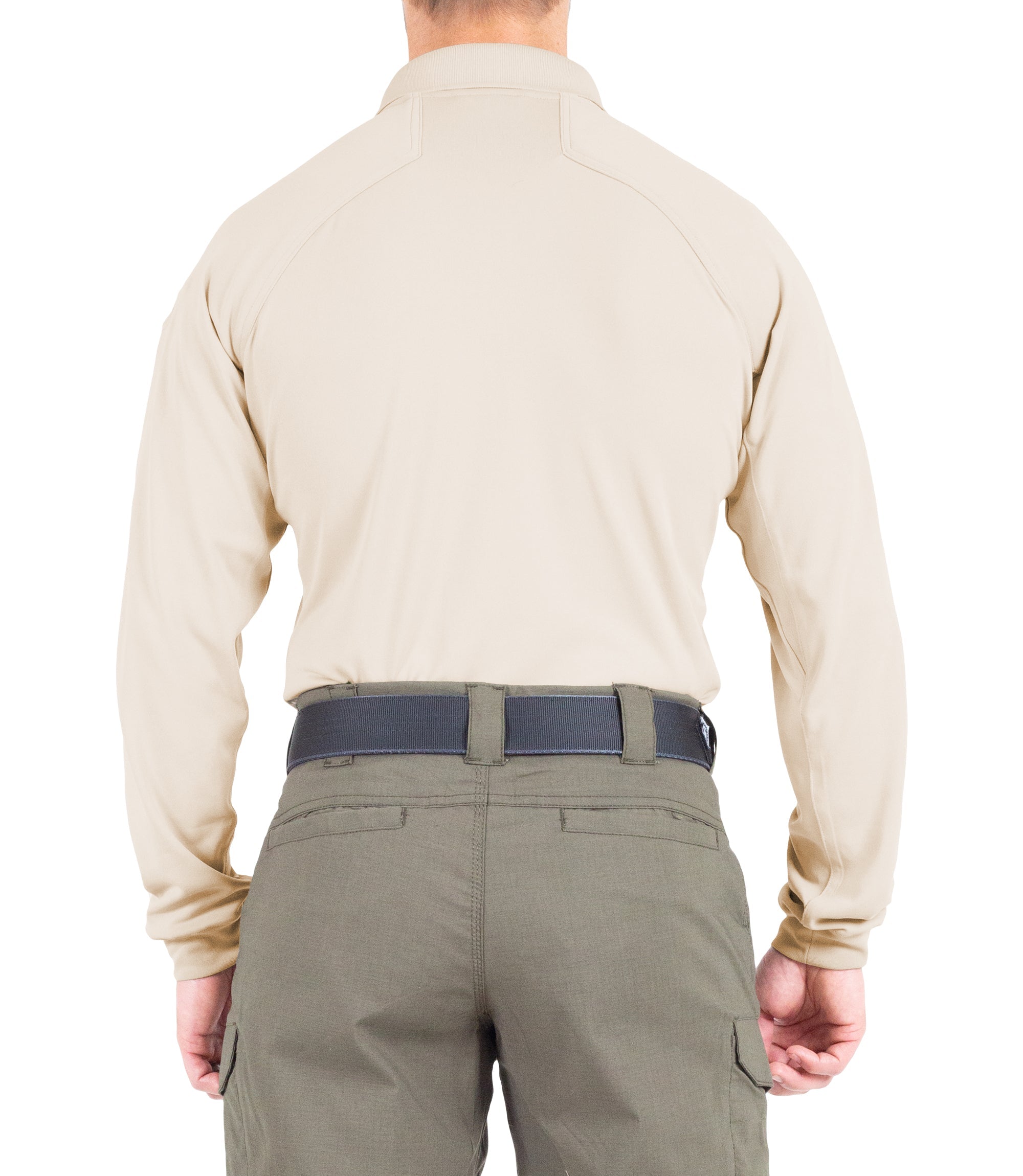 First Tactical - Men's Performance Long Sleeve Polo / Silver Tan