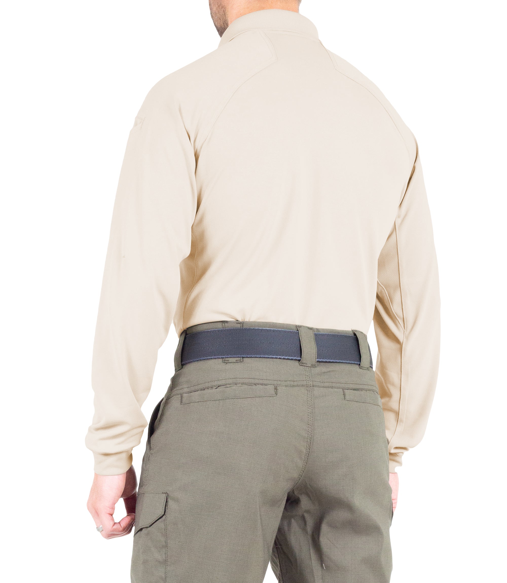 First Tactical - Men's Performance Long Sleeve Polo / Silver Tan
