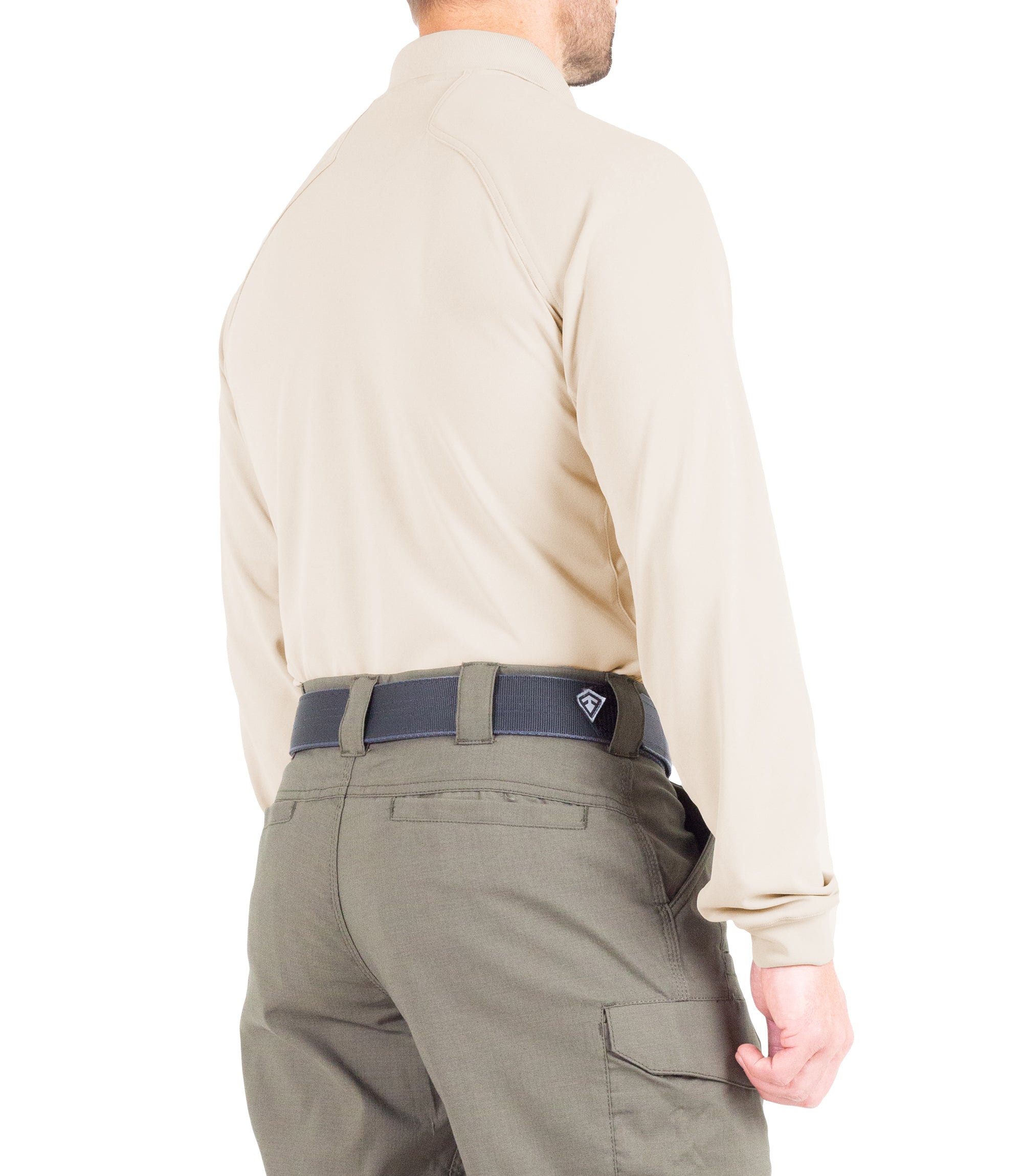First Tactical - Men's Performance Long Sleeve Polo / Silver Tan