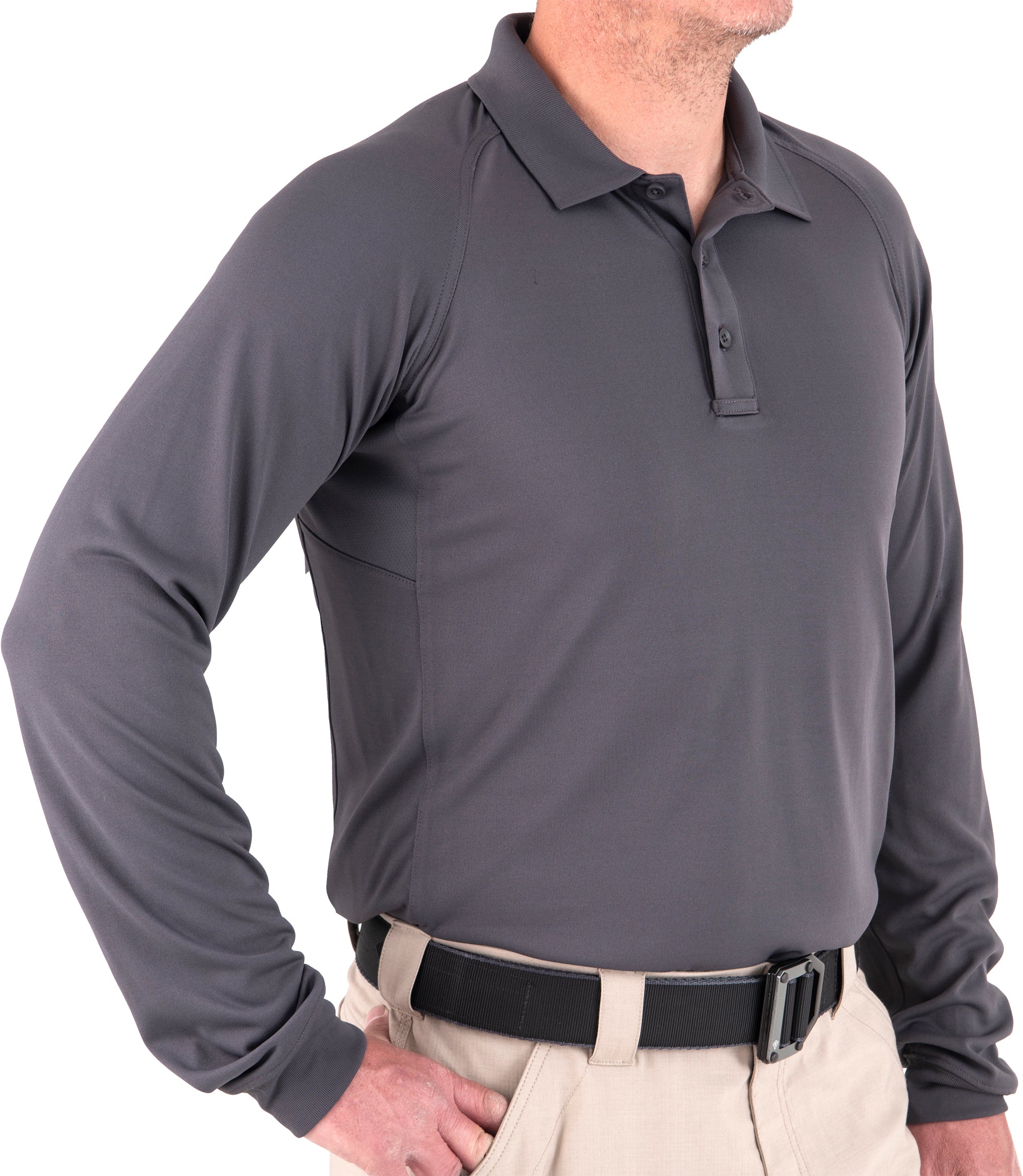 First Tactical Men's Performance Long Sleeve Polo / Asphalt