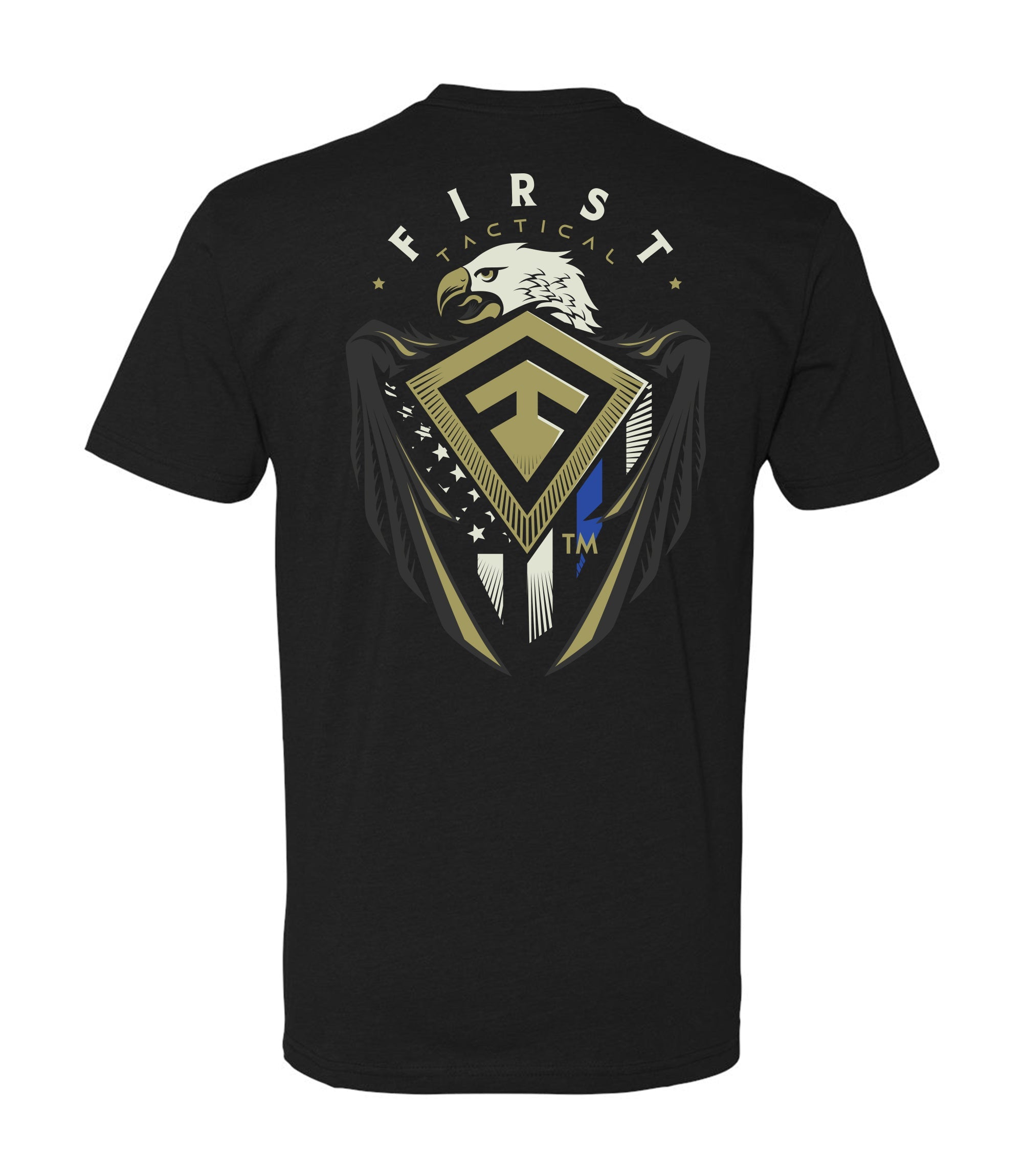 Back of Eagle Shield T-Shirt in Black