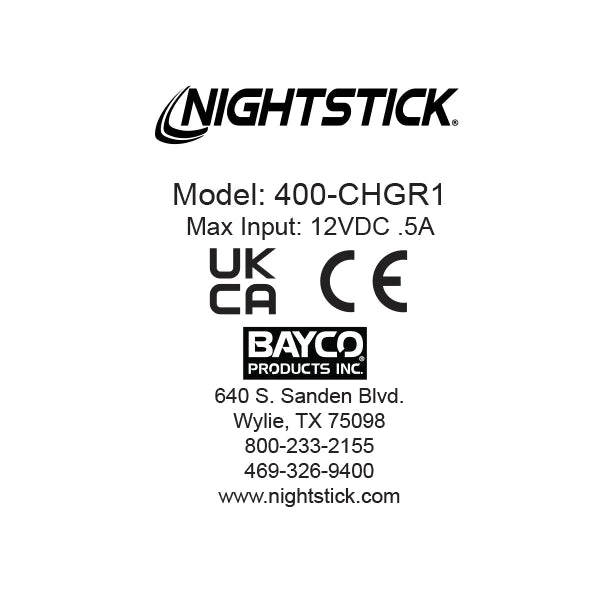Nightstick - Replacement Drop-In Charging Base - TAC-400/500 Series