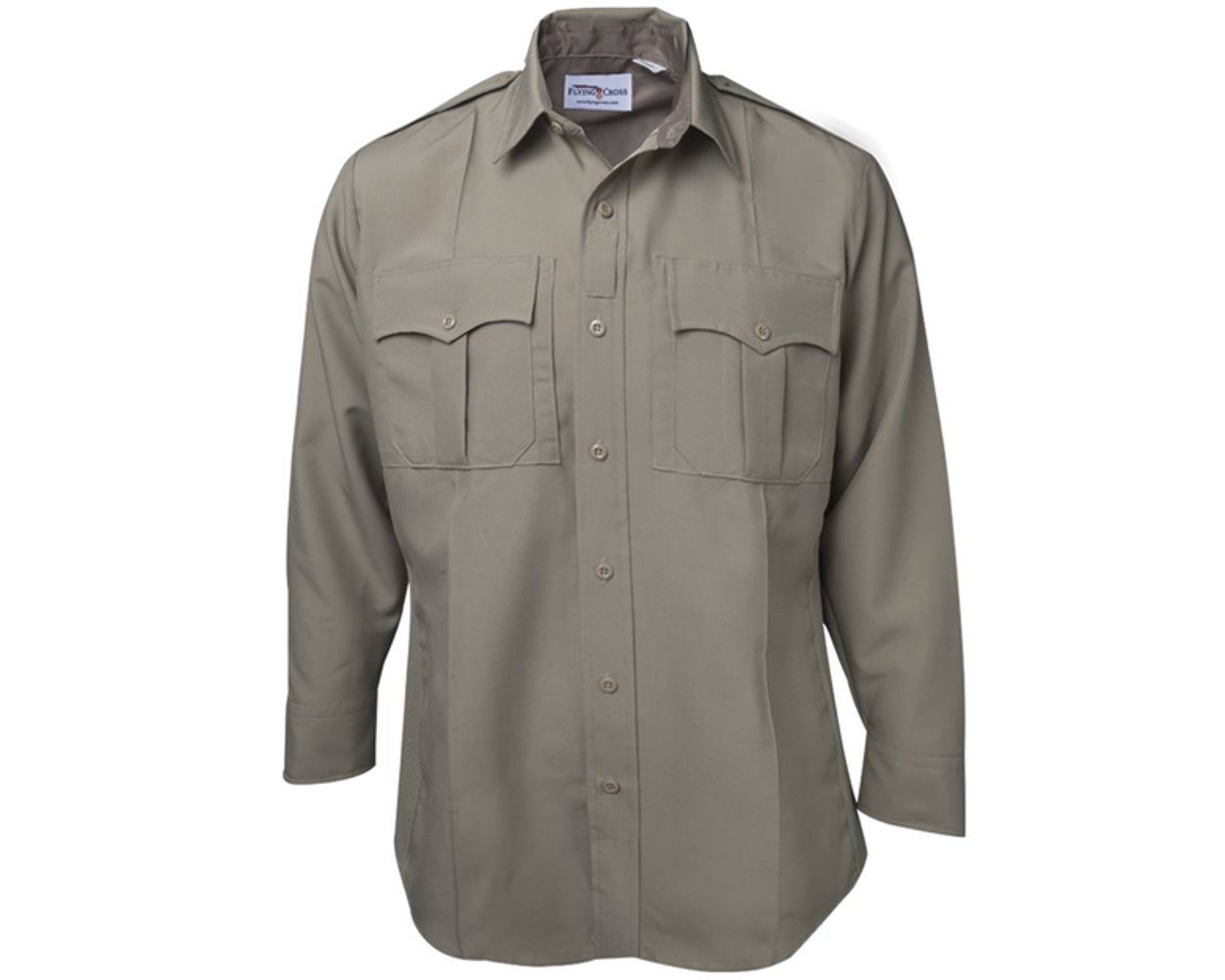 Flying Cross MEN'S POWER STRETCH JUSTICE LS SHIRT W/ZIP
