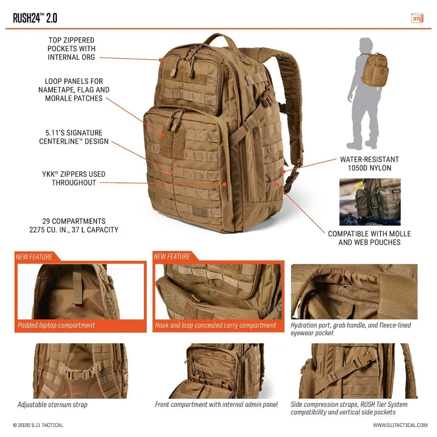 5.11 tactical top rush24 backpack