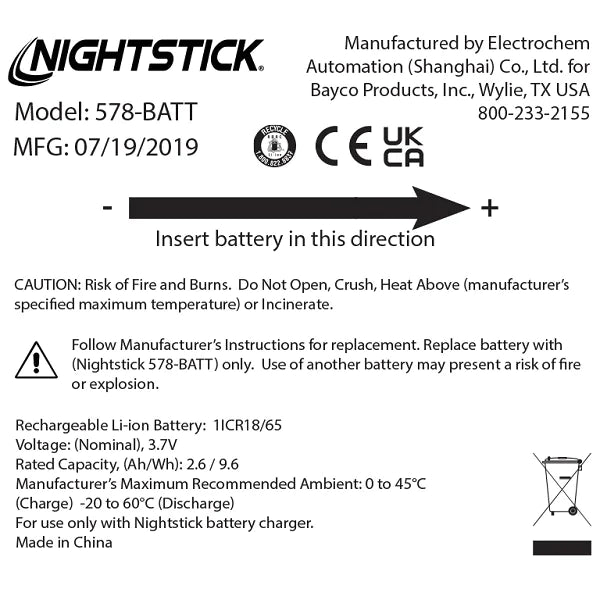 Nightstick - Replacement Li-Ion Battery