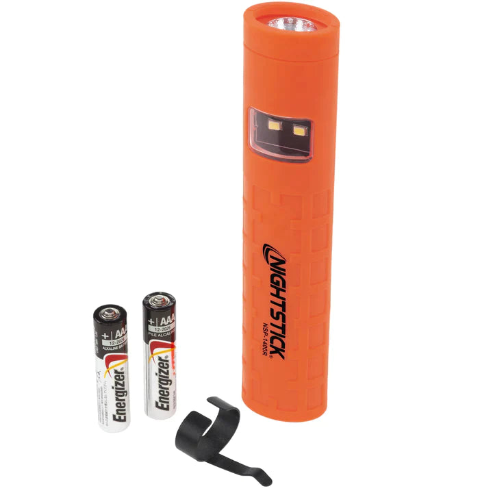Nightstick - Dual-Switch Dual-Light Flashlight - 2 AAA - Red