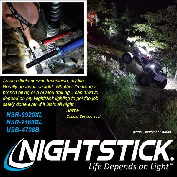 Nightstick - Polymer Duty/Personal-Size Dual-Light Flashlight w/Magnet - Li-Ion - Red