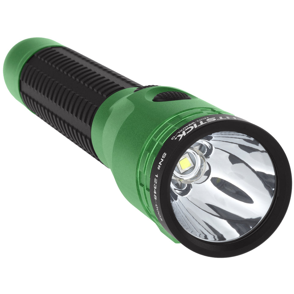 Nightstick - Metal Duty/Personal-Size Dual-Light Flashlight w/Magnet - Li-Ion - Green