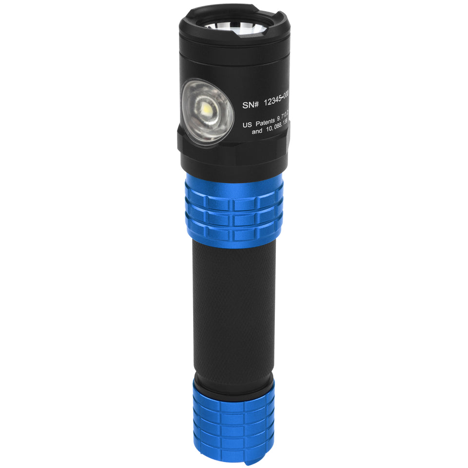 Nightstick - Metal USB Dual-Light Tactical Flashlight w/Holster - Li-Ion - Blue