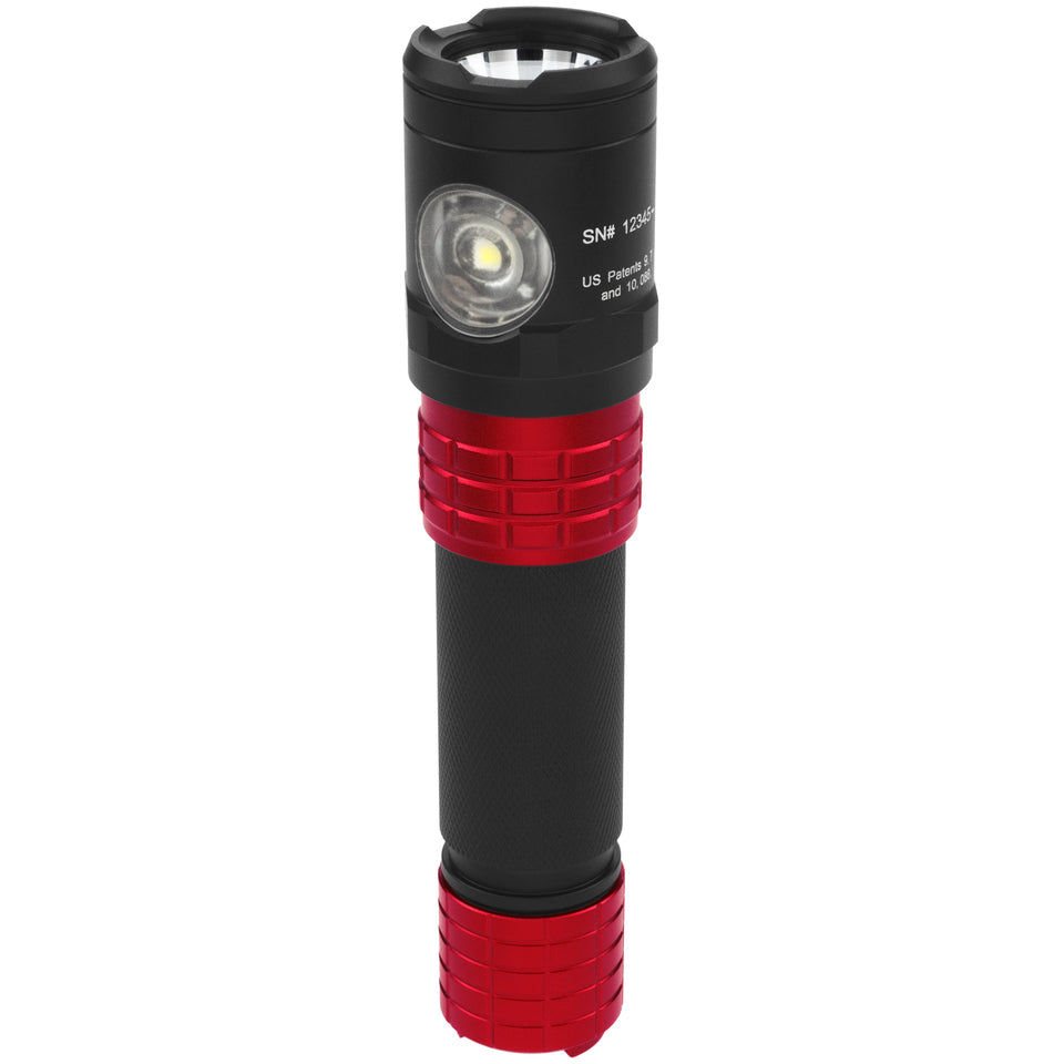 Nightstick - Metal USB Dual-Light Tactical Flashlight w/Holster - Li-Ion - Red