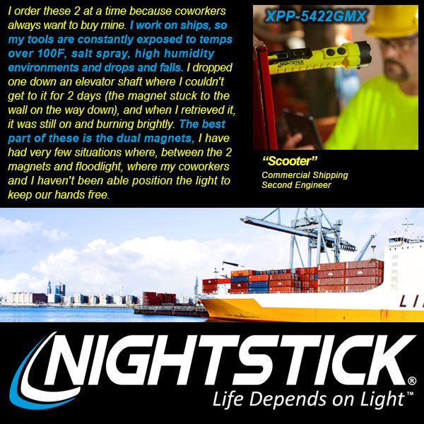 Nightstick - Dual-Light Flashlight with Dual Magnets