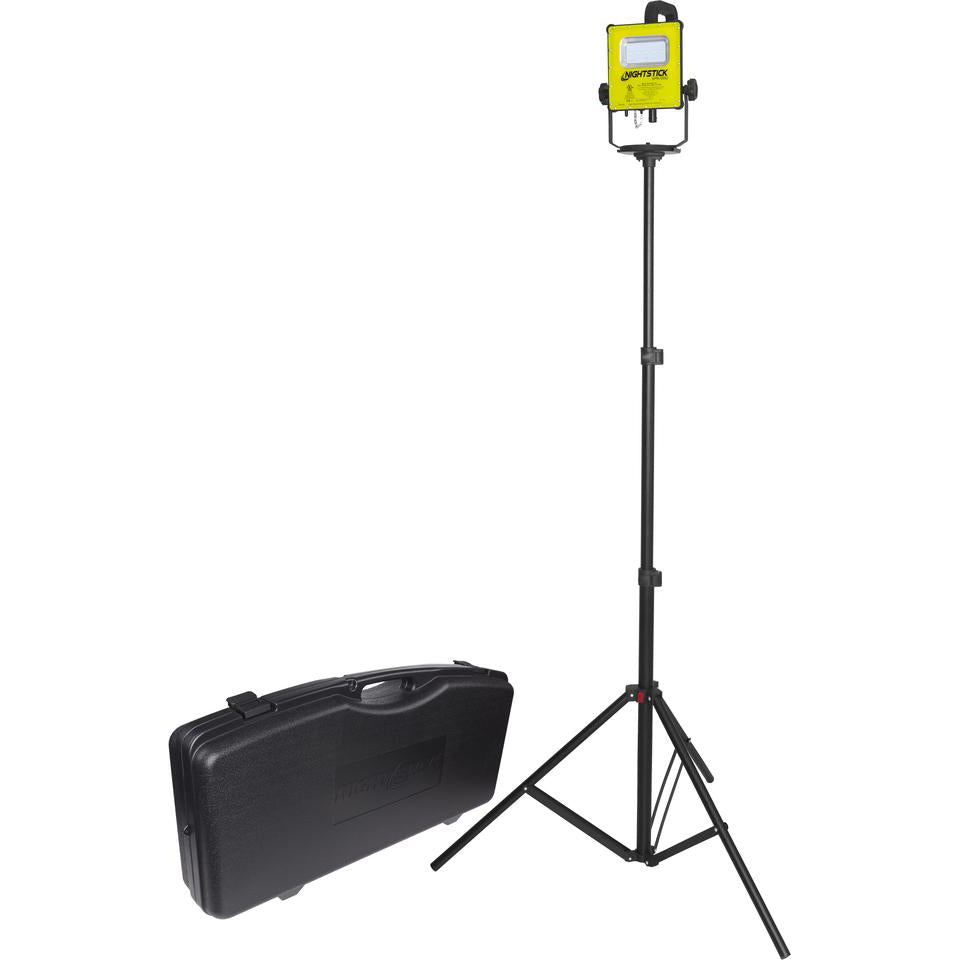 Nightstick - Intrinsically Safe Magnetic Scene Light Kit w/6' Tripod & Blow Molded Case - Li-Ion - Green - UL913 / ATEX