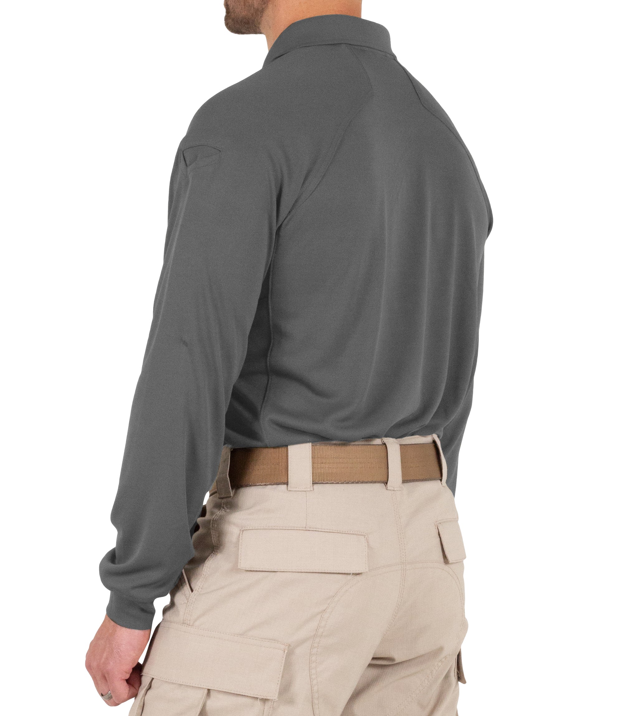 First Tactical Men's Performance Long Sleeve Polo / Wolf Grey