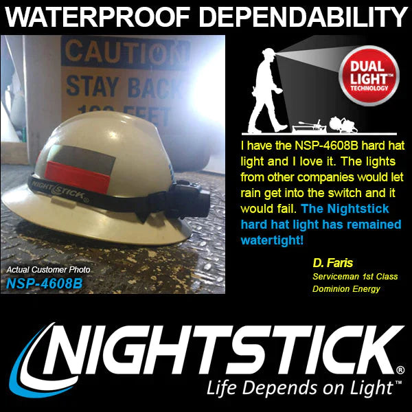 Nightstick - Dual Light Headlamp w/White Spot / White Flood - 3 AAA - Black