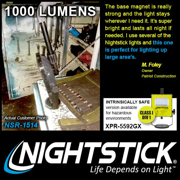 Nightstick Rechargeable LED Scene Light w/Magnetic Base