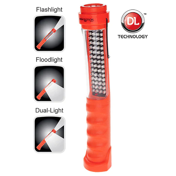 Nightstick - Multi-Purpose Floodlight/Spotlight w/Adjustable Hanger - NiMh - Red