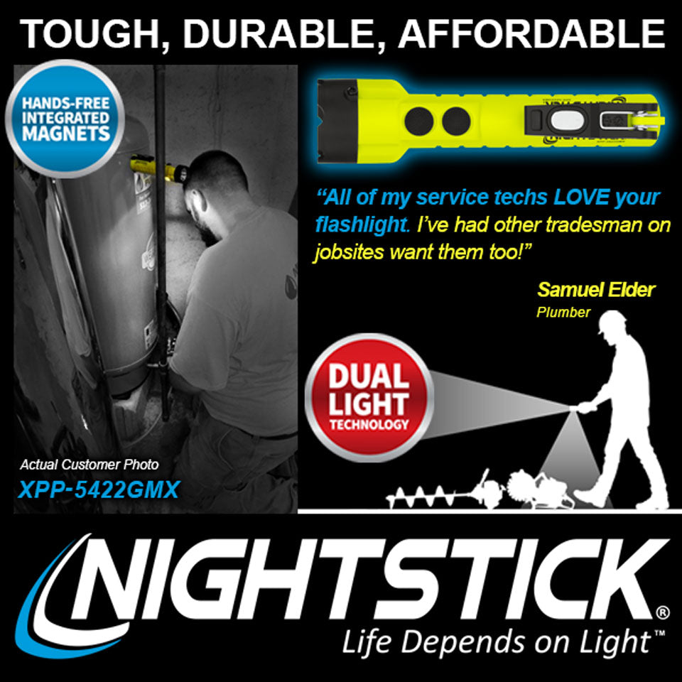 Nightstick - Dual-Light Flashlight with Dual Magnets