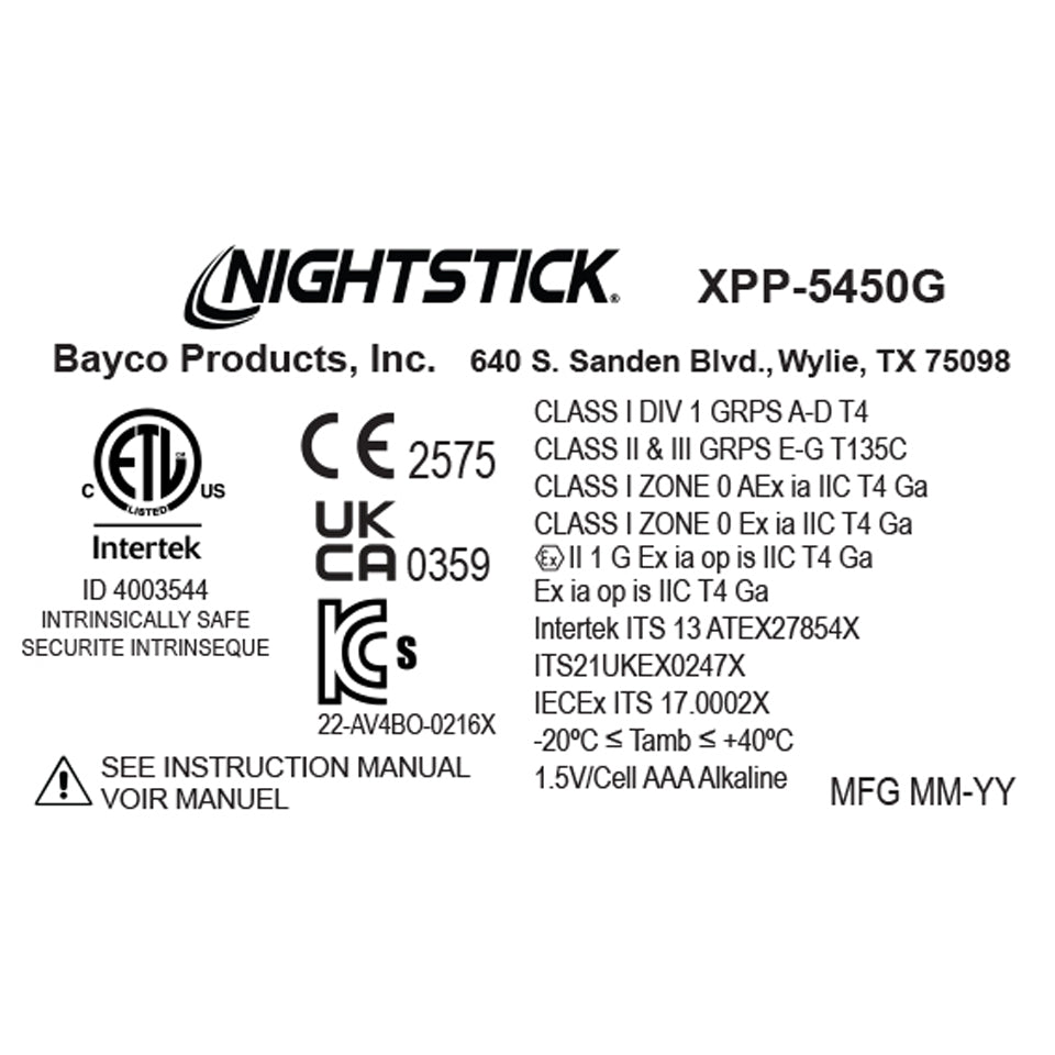 Nightstick - Intrinsically Safe Headlamp - 3 AAA - Green - UL913 / ATEX